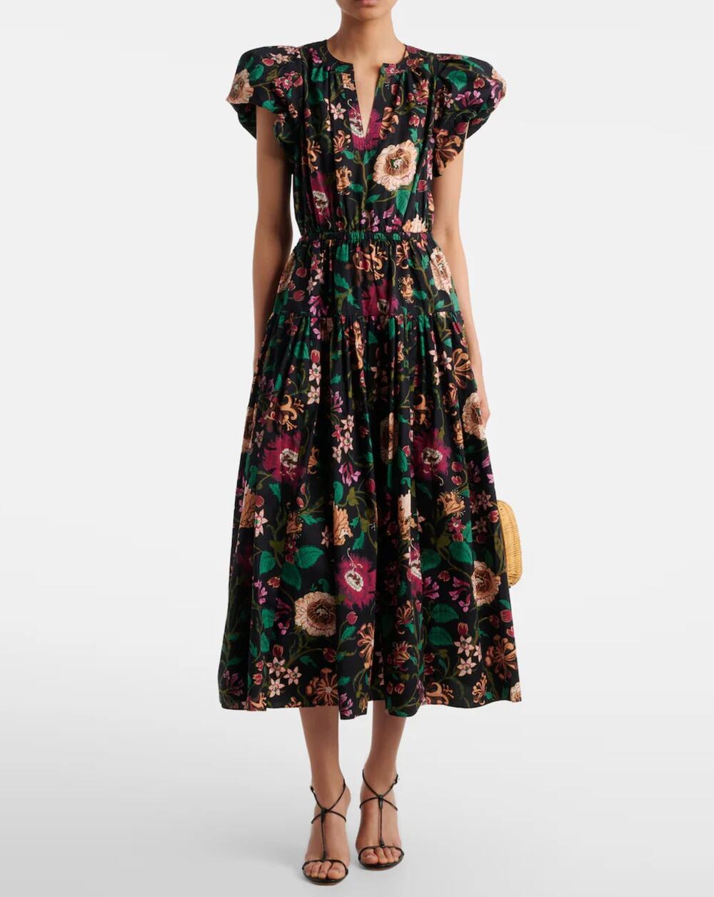 Ulla Johnson Marin floral cotton poplin midi dress